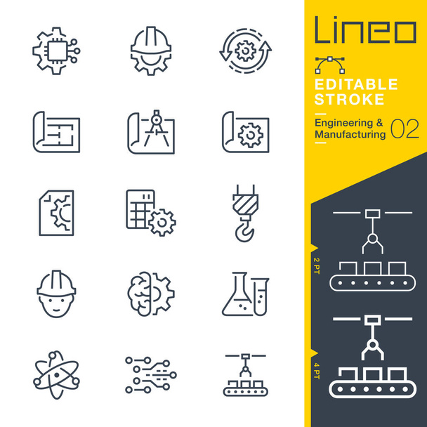 Lineo Editable Stroke - Engineering and Manufacturing line icons - Vector, Image
