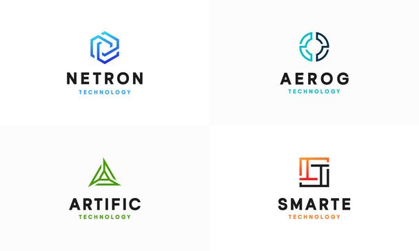 Set of Technology Logo designs template, Connecting logo symbol template - Вектор, зображення