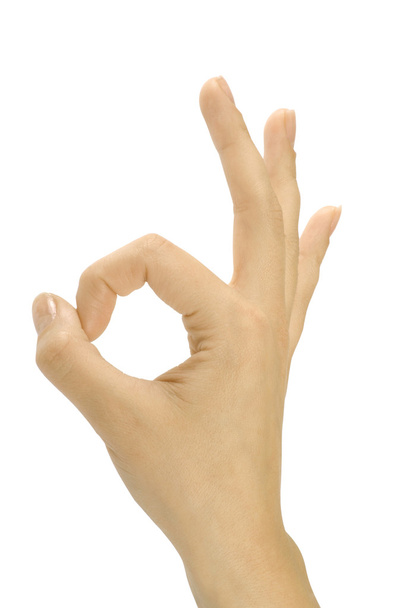 OK hand sign isolated - Foto, Imagen