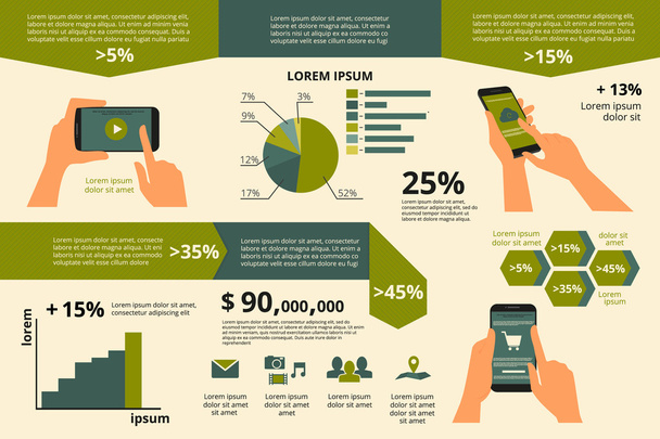 Infographic visualization of usability smartphone - Vektor, kép