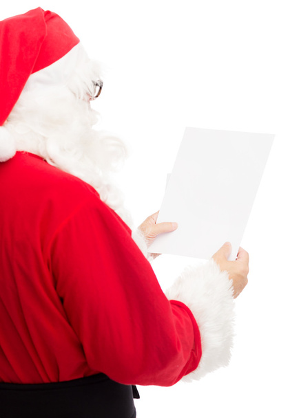 man in costume of santa claus with letter - Foto, Bild