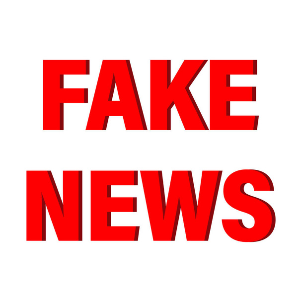 The logo of the fake news broadcast. Red vector text on a white background - Vector, Image