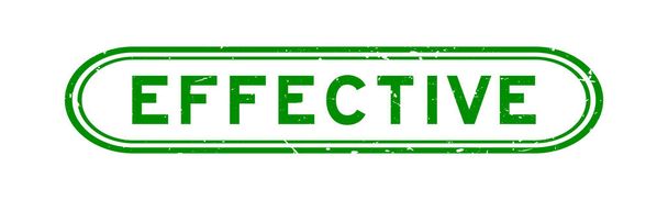 Grunge zöld hatékony szó gumi pecsét fehér háttér - Vektor, kép