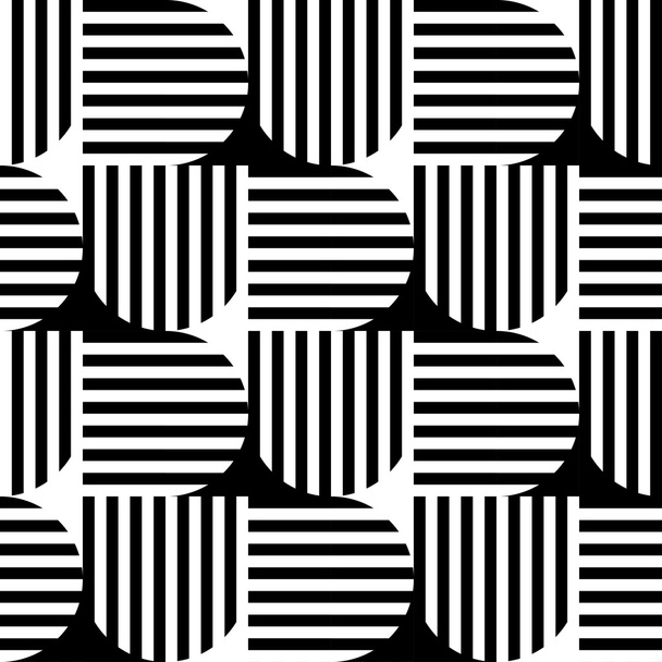 Fekete-fehér csíkos geometriai varrat nélküli mintát absztrakt főleg CIG - Vektor, kép