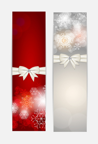 Christmas Snowflakes Website Banner and Card Background Vector I - Вектор,изображение