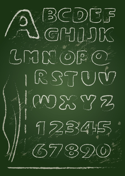 ABC-англійський алфавіт, написаний на дошці у білій Крейзі -  - Вектор, зображення