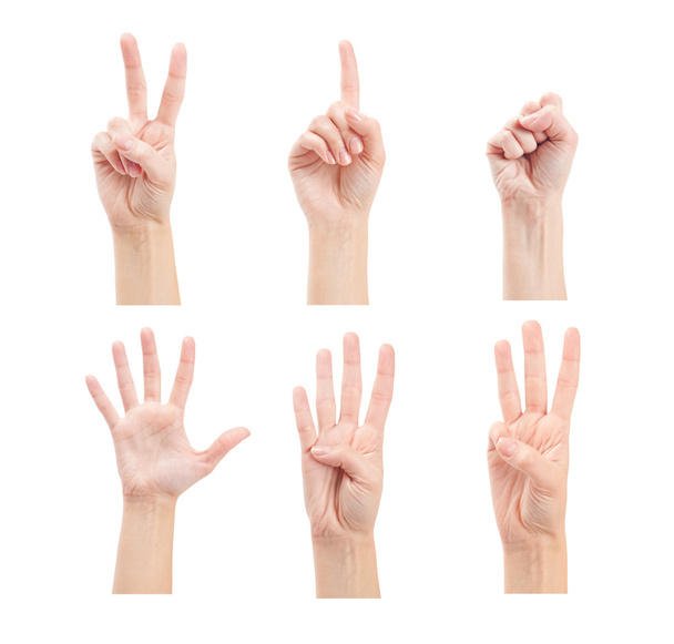 vrouw handen tellen - Foto, afbeelding