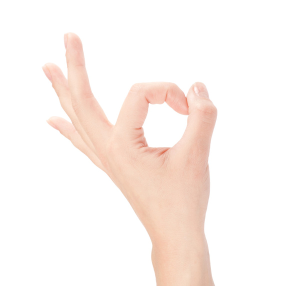 Hand OK sign isolated - Fotografie, Obrázek