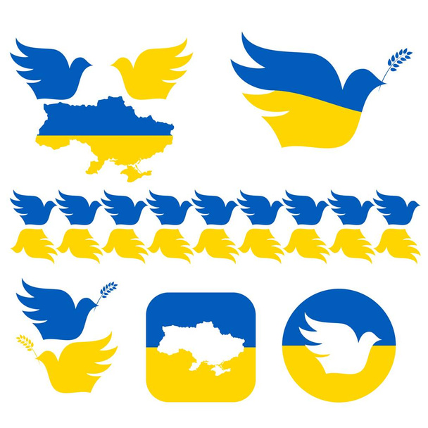 Ukrajna színes háttér ikonok - Vektor, kép