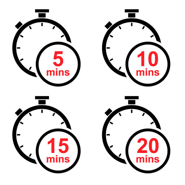 Conjunto de Timer ícone do esporte, cronômetro símbolo gráfico digital, botão de ilustração de vetor de sinal de círculo de tempo. Parar e começar a medida . - Vetor, Imagem