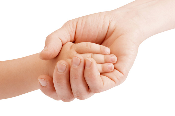 Anya gazdaság gyermek kezét - Fotó, kép