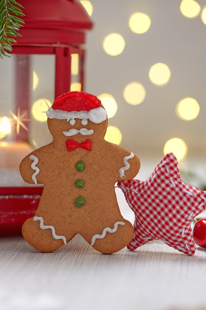Christmas Decorations with Gingerbread cookie man - Zdjęcie, obraz