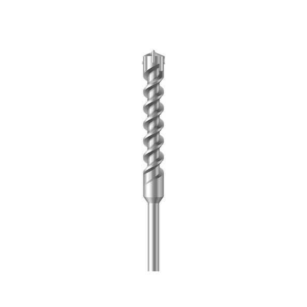 Realistic drill bit and steel nail. Accessory for repair, drilling wood, concrete or metal surface - Vector, Image