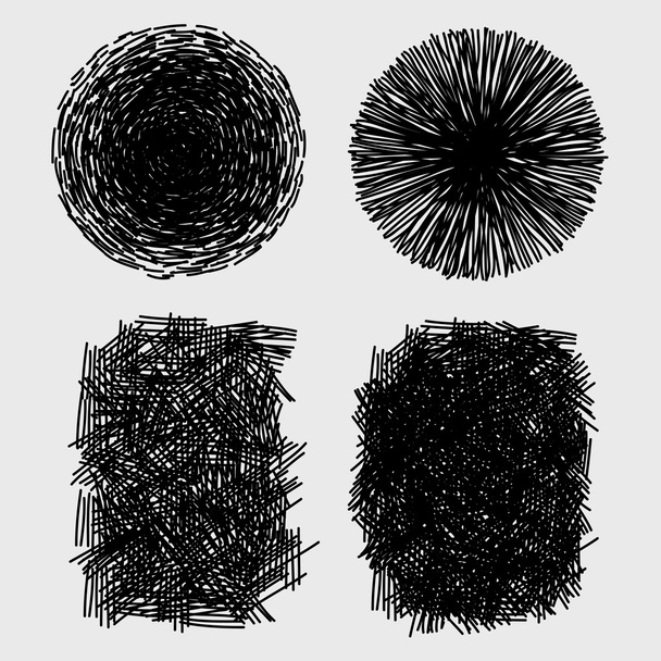 Hand drawn sketches rough hatching grunge texture. vector illustration - Vector, Image