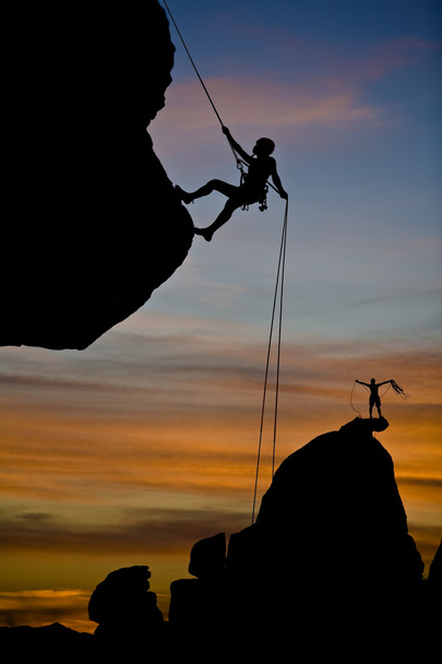 Climber rappelling. - Photo, Image
