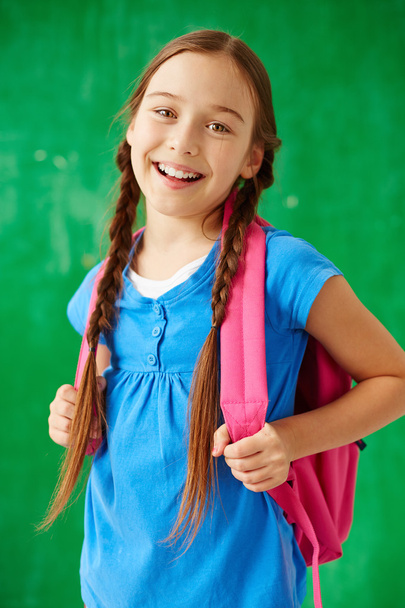 Schoolgirl with backpack - Fotó, kép