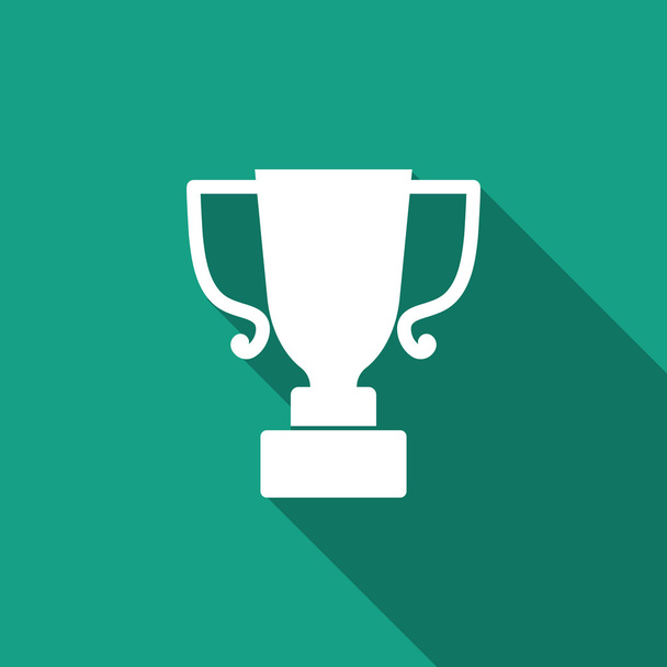 Trophy icon with long shadow - Vector, Image
