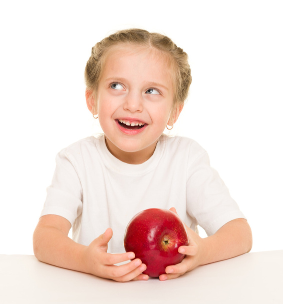 apple'nın küçük kızla - Fotoğraf, Görsel