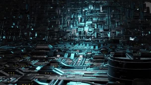 3D-Animation - Modell einer außerirdischen Sci-Fi-Stadt - Filmmaterial, Video