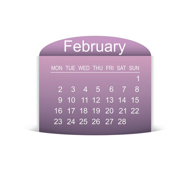 Calendar February 2015. Vector illustration - Вектор, зображення
