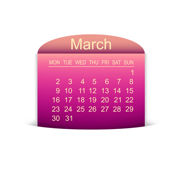 Calendar March 2015. Vector illustration - Вектор, зображення