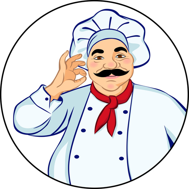 Улыбающийся повар
 - Вектор,изображение