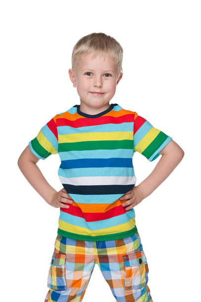 Fashion little boy against the white - Photo, Image