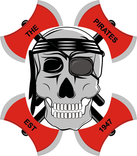 Crâne de pirate hache rouge
 - Vecteur, image