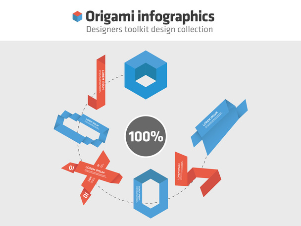 折り紙 - インフォ グラフィック - ベクター画像