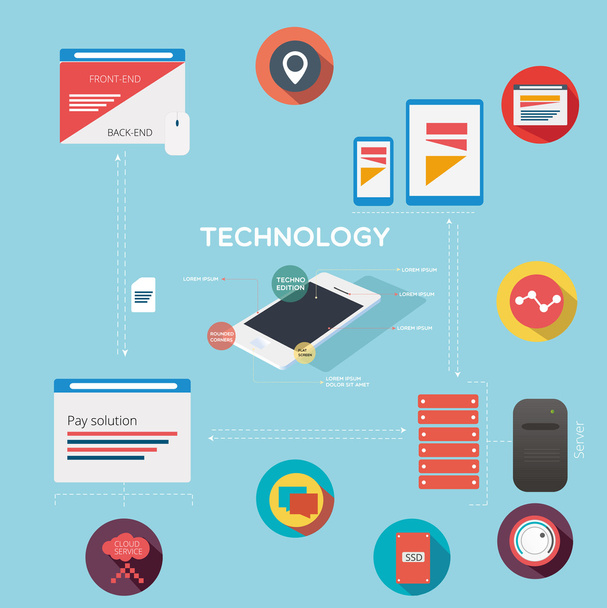 Technology icons - Vector, Imagen
