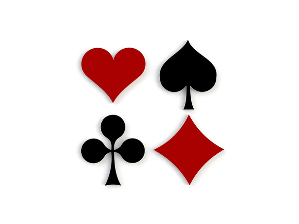 Brillantes símbolos de jugar a las cartas 3d imagen
 - Foto, Imagen