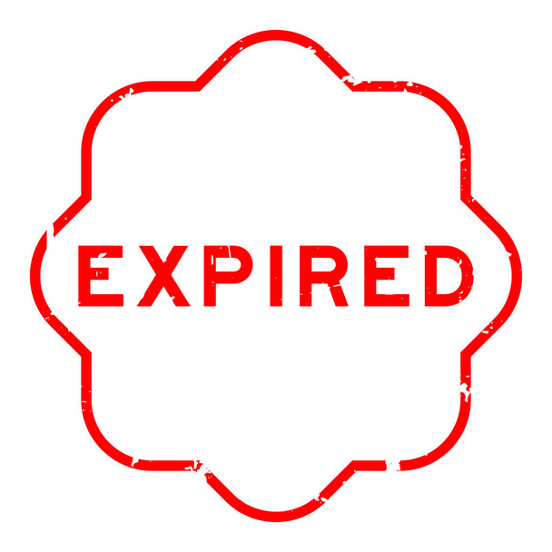 Grunge rojo palabra expirada sello de goma sobre fondo blanco - Vector, imagen