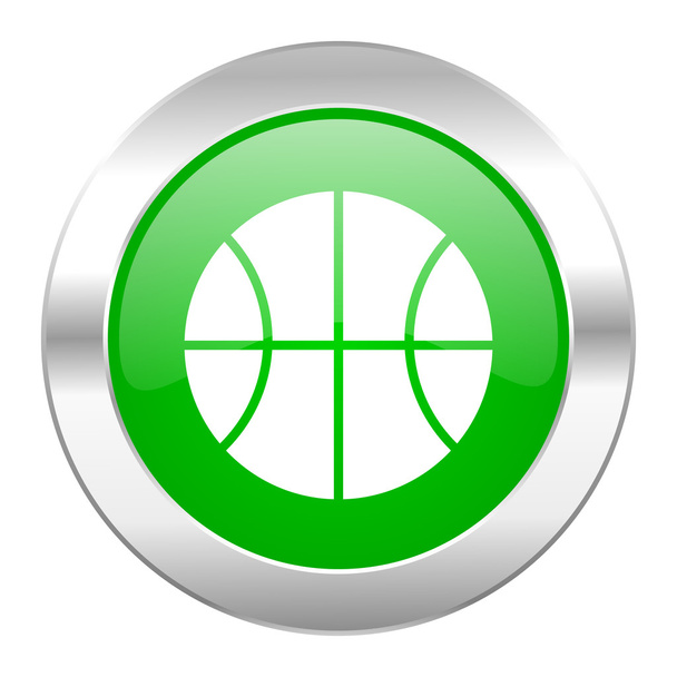 ball green circle chrome web icon isolated - Foto, Bild
