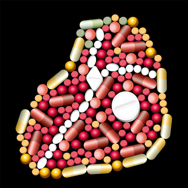 Μπριζόλα φαρμακευτικά προϊόντα - Διάνυσμα, εικόνα