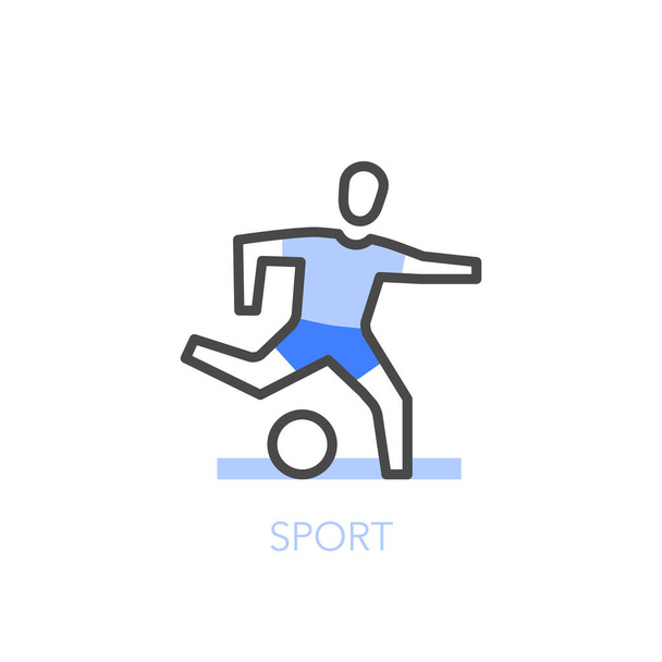 ランニングサッカー選手とスポーツシンボル。ウェブサイトやプレゼンテーションに簡単に使用できます。. - ベクター画像