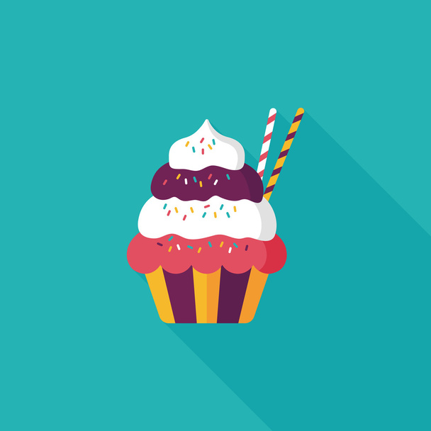 cupcake flat icon with long shadow,eps10 - Vettoriali, immagini