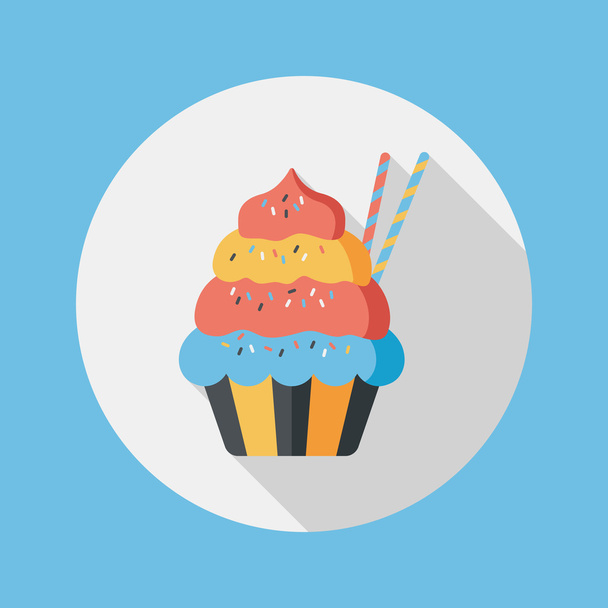 cupcake flat icon with long shadow,eps10 - Vektori, kuva
