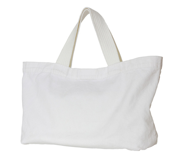 bílá tkanina taška izolované na bílém pozadí s výstřižkem cesta - Fotografie, Obrázek