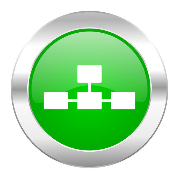 database green circle chrome web icon isolated - Foto, Imagem