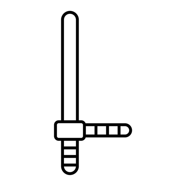 значок кажана. начерк бейсбольного обладнання Векторні ілюстрації. ізольований символ контуру
 - Вектор, зображення