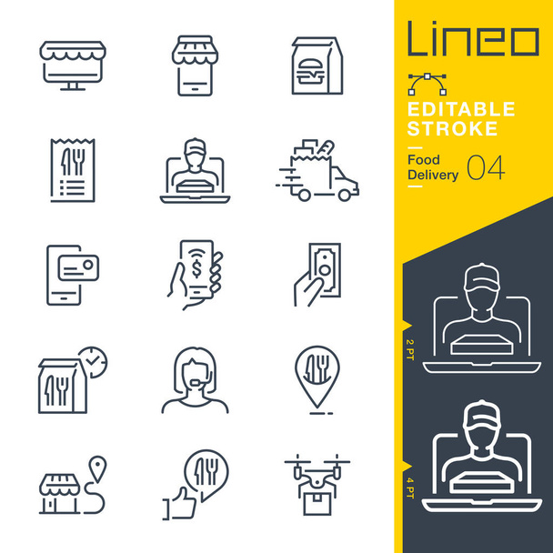 Lineo Editable Stroke - iconen van de voedsellijn - Vector, afbeelding