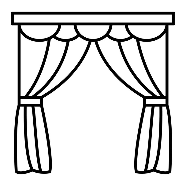 значок віконних штор. контурна ілюстрація елементів дизайну штор для інтернету
 - Вектор, зображення
