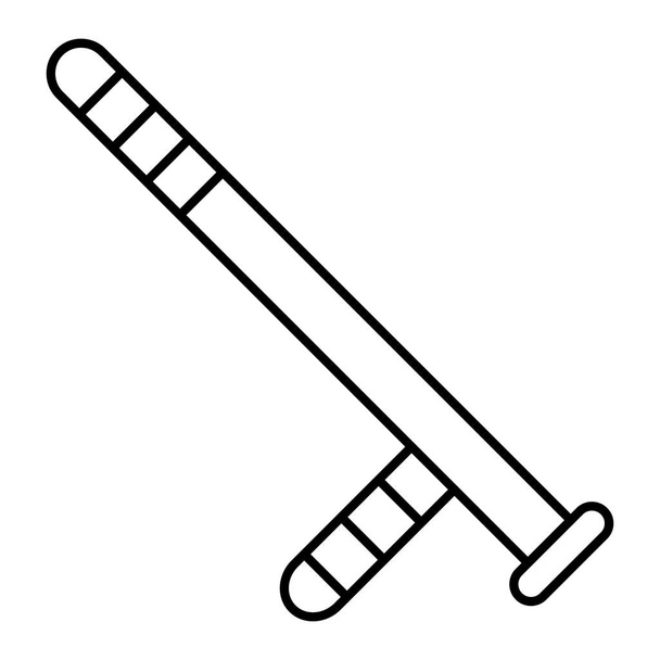 Ikona kija baseballowego. zarys sprzętu sportowego symbol wektor projektowania stron internetowych izolowane na białym tle - Wektor, obraz