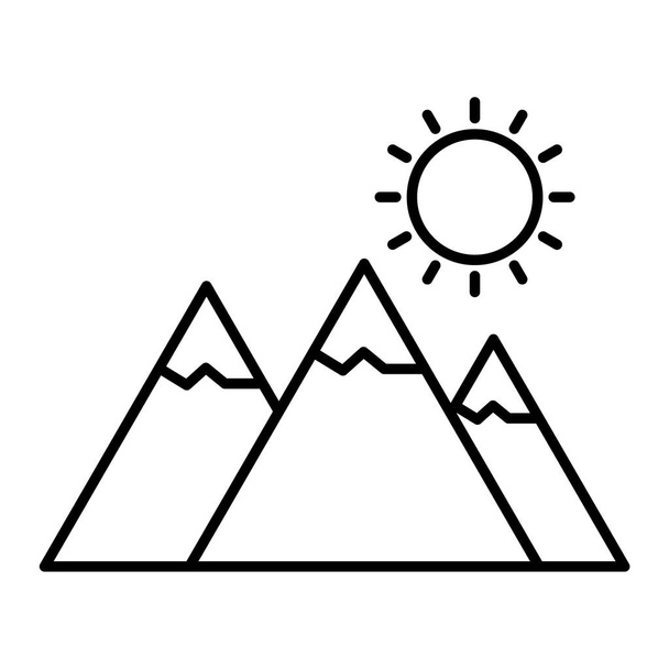 Ikone der Berge. Umrisse Illustration von Berg-Vektorsymbolen für Web - Vektor, Bild