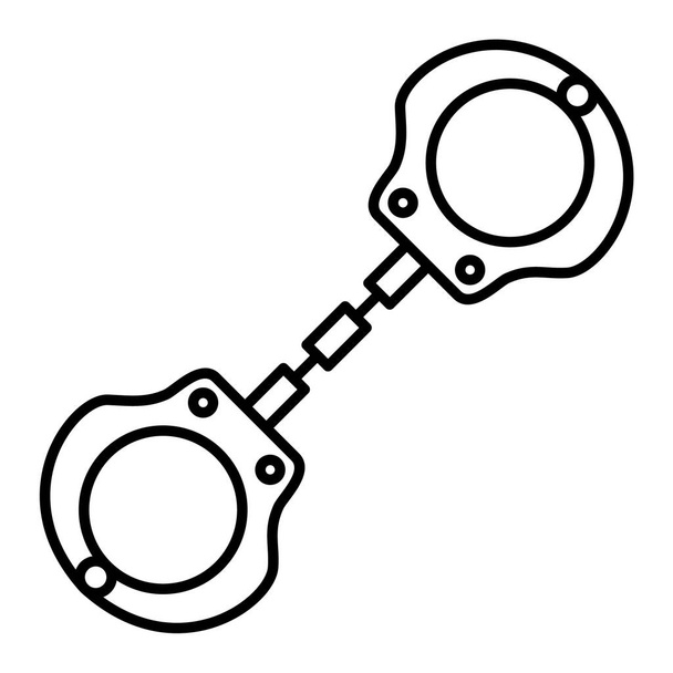Значок наручников. Контурная иллюстрация ключевых векторных значков для сети - Вектор,изображение