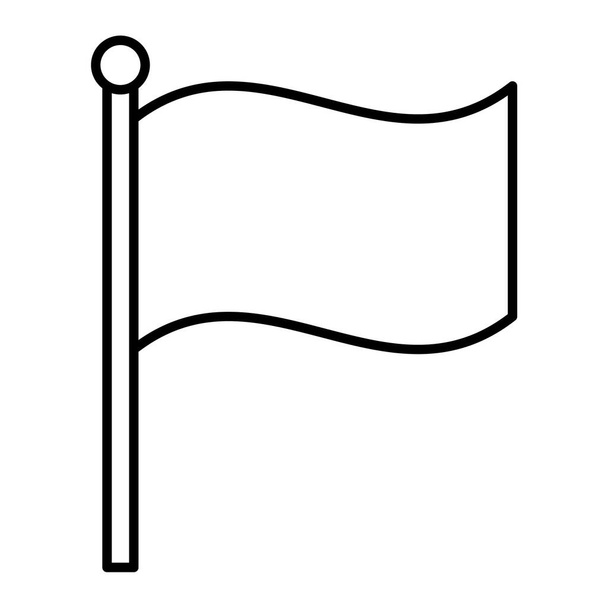 国のアイコンの旗です。線画だ。白い背景に隔離され - ベクター画像