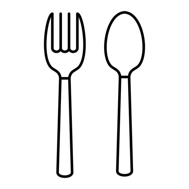 forchetta e cucchiaio icona vettoriale illustrazione grafica - Vettoriali, immagini