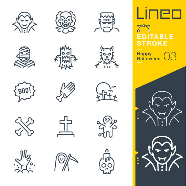 Lineo Editable Stroke - Happy Halloween line icons - Vector, Image