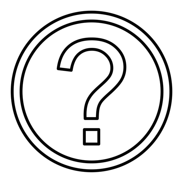 question mark icon. outline illustration of exclamation vector icons for web - Vector, Image