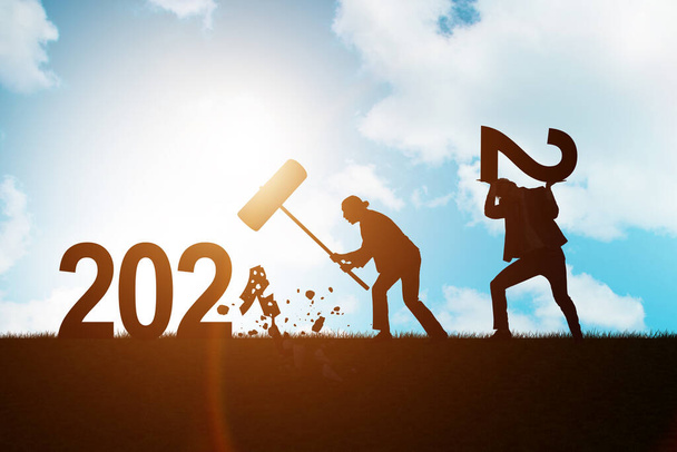 Έννοια της μετάβασης από το 2021 στο 2022 - Φωτογραφία, εικόνα